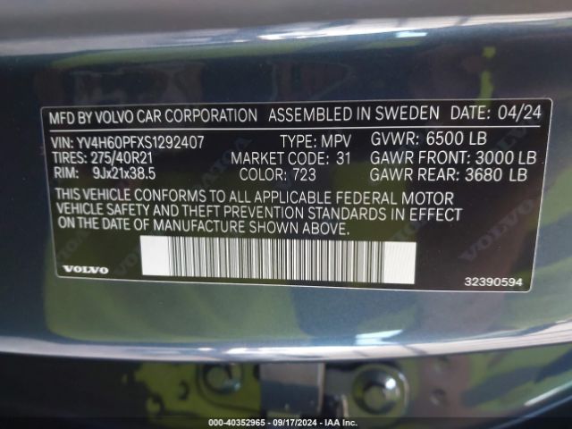 2025 VOLVO XC90 PLUG-IN HYBRID YV4H60PFXS1292407 Photo 8