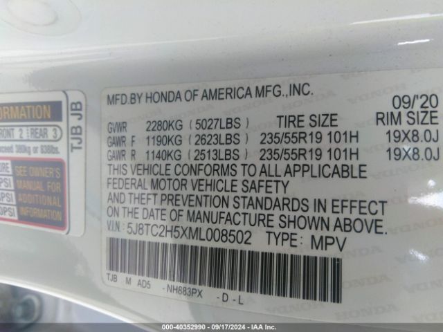 5J8TC2H5XML008502 Acura Rdx Technology Package