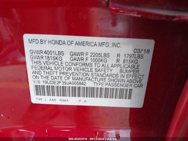 19UDE2F39JA005842 Acura Ilx Acurawatch Plus Package