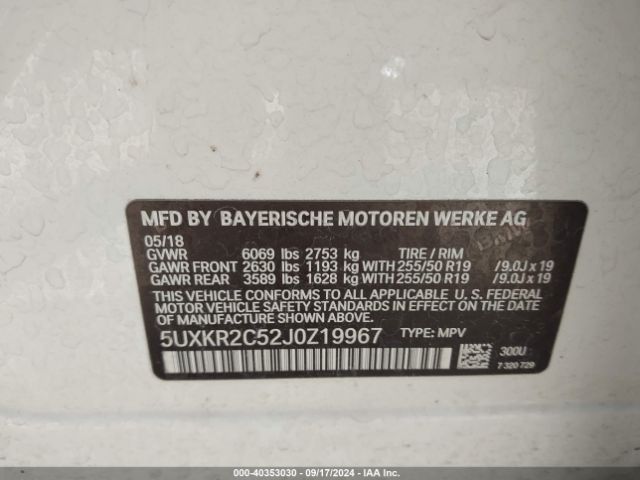 5UXKR2C52J0Z19967 BMW X5 Sdrive35i