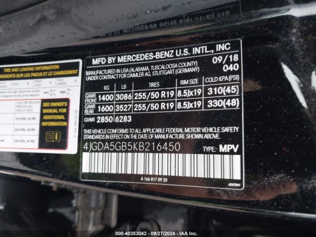 4JGDA5GB5KB216450 Mercedes-Benz Gle 400 4matic