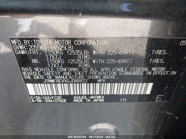 Toyota Rav4 Xle 2016 JTMWFREVXGJ088822 Image 9
