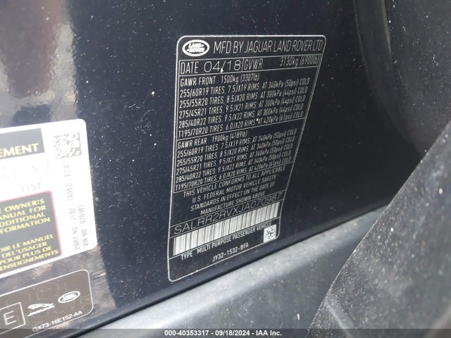 Land Rover Discovery Hse 2018 SALRR2RVXJA070987 Image 9