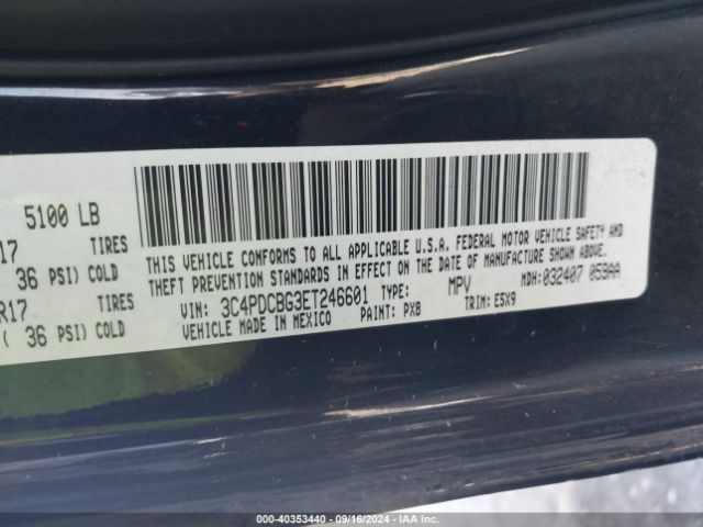 Dodge Journey Sxt 2014 3C4PDCBG3ET246601 Image 9