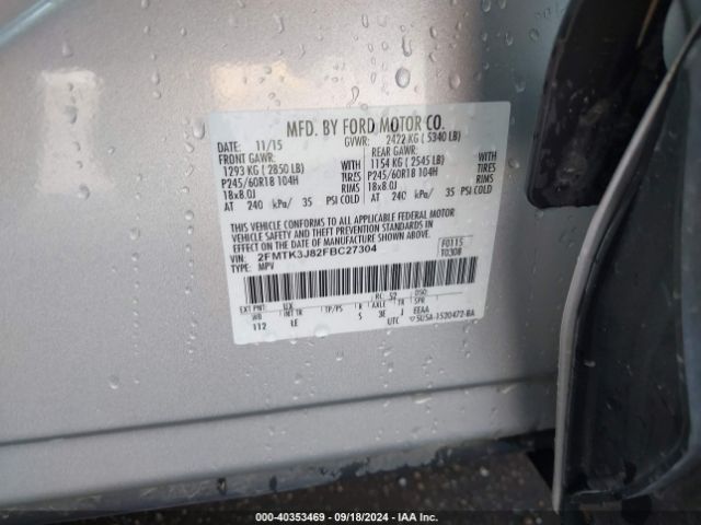 2FMTK3J82FBC27304 Ford EDGE SEL