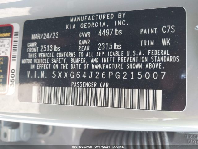 5XXG64J26PG215007 KIA K5 Gt-line