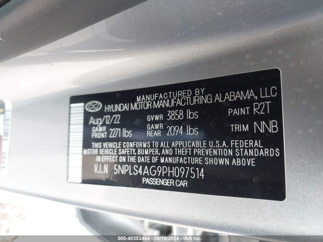 Hyundai ELANTRA SEL 2023 5NPLS4AG9PH097514 Image 9