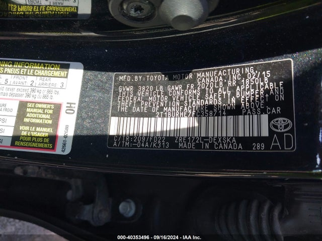 Toyota Corolla S Plus 2015 2T1BURHE7FC358714 Image 9