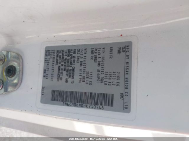 3N6CM0KN0HK710768 Nissan Nv200 S