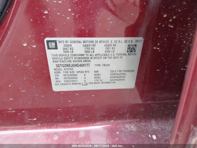 3GTU2NEJ6HG404177 GMC Sierra 1500 Slt