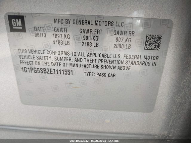 1G1PG5SB2E7111551 Chevrolet CRUZE LTZ