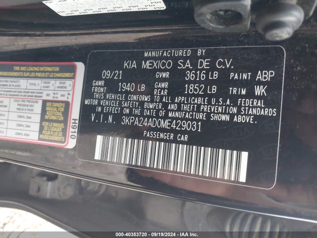 KIA RIO LX 2021 3KPA24AD0ME429031 Image 9
