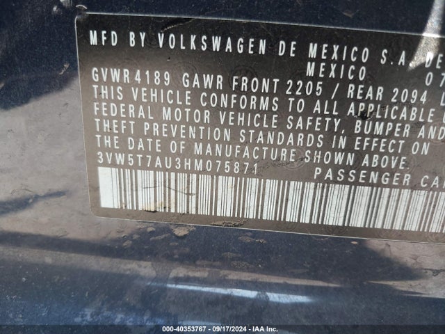 3VW5T7AU3HM075871 Volkswagen Golf GTI