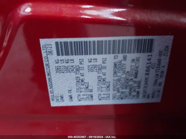 5N1BT3CA4PC886141 Nissan Rogue Sl Fwd