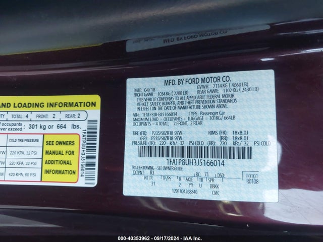 Ford Mustang Ecoboost 2018 1FATP8UH3J5166014 Image 9
