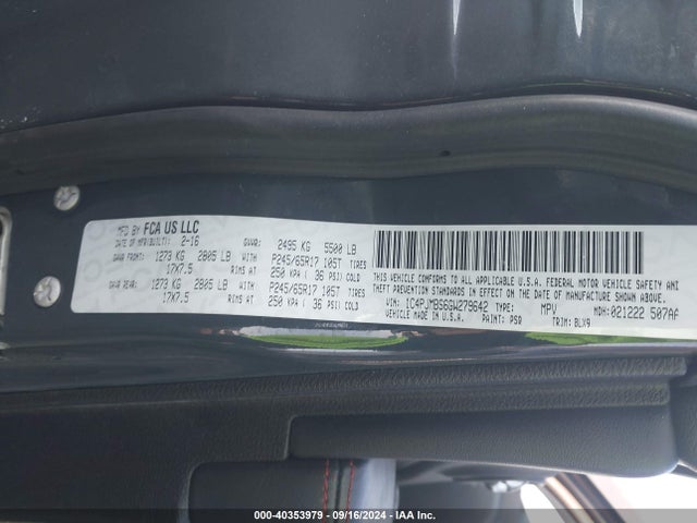 Jeep Cherokee 2016 1C4PJMBS6GW279642 Image 9