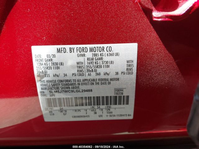 5LM5J7WC9LGL29488 Lincoln Aviator Reserve