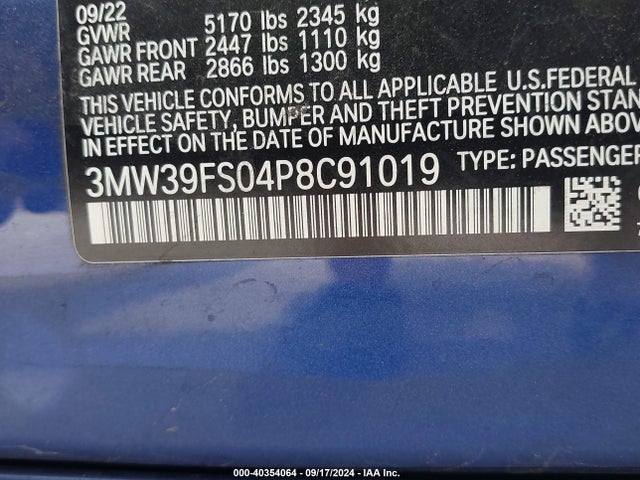 3MW39FS04P8C91019 BMW 3 Series 330e Xdrive