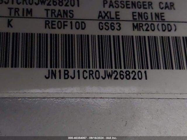 JN1BJ1CR0JW268201 Nissan Rogue Sport Sv