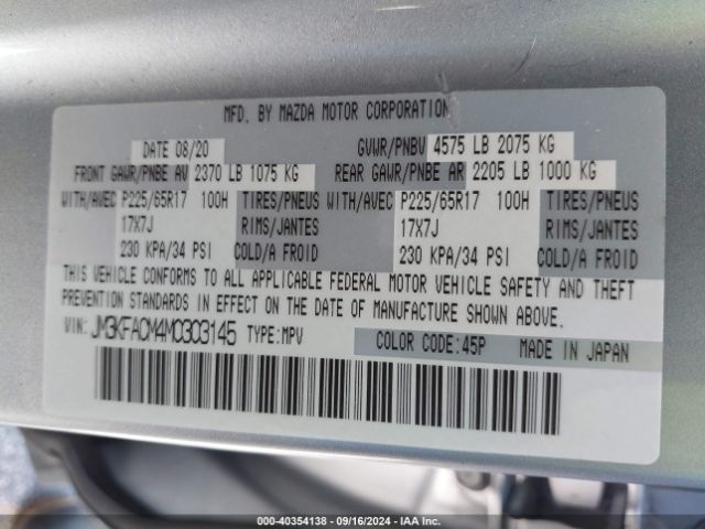 JM3KFACM4M0303145 Mazda Cx-5 Touring