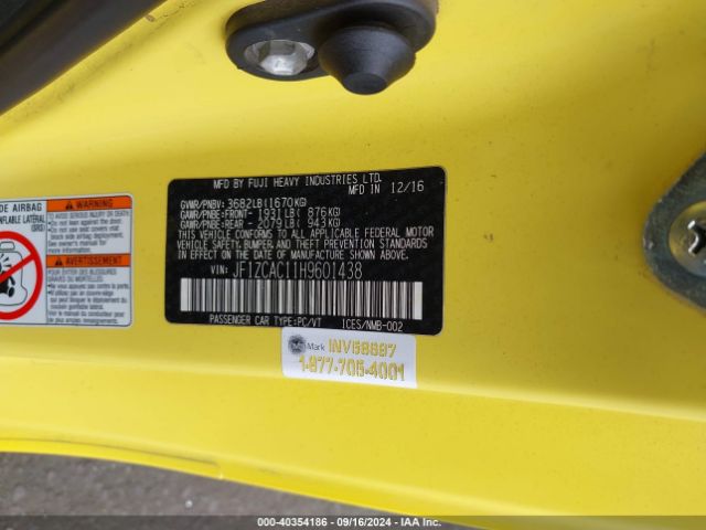 JF1ZCAC11H9601438 Subaru Brz Series. Yellow