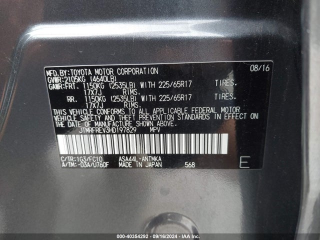Toyota Rav4 Xle 2017 JTMRFREV3HD197829 Image 9