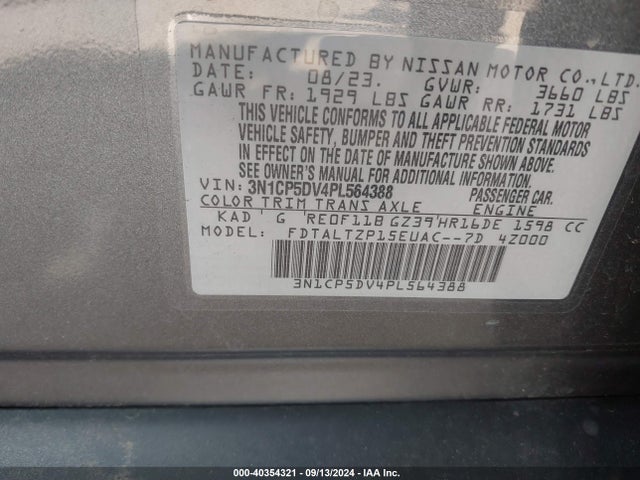Nissan Kicks Sr Xtronic Cvt 2023 3N1CP5DV4PL564388 Image 9
