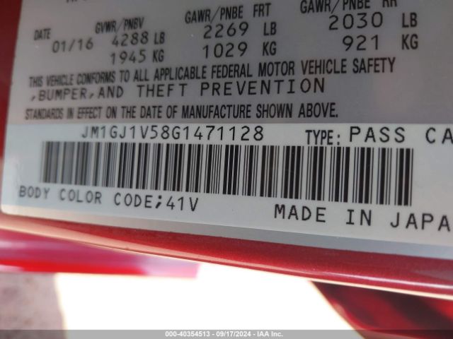 JM1GJ1V58G1471128 Mazda Mazda6 I Touring