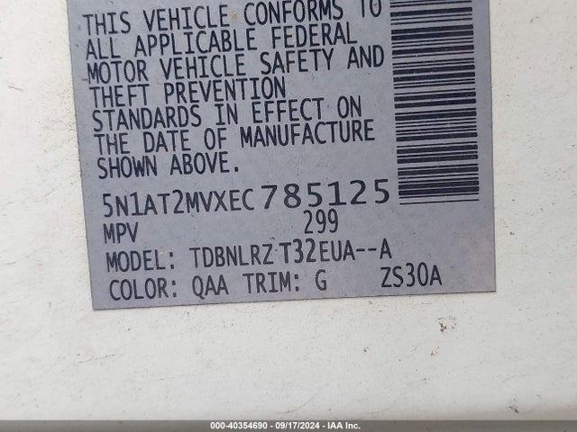 Nissan Rogue Sl 2014 5N1AT2MVXEC785125 Image 9