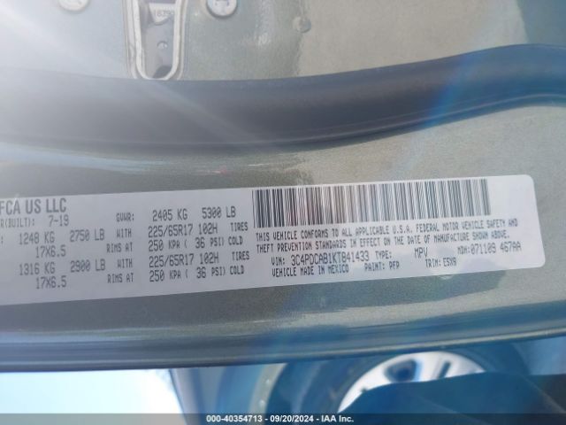 3C4PDCAB1KT841433 Dodge Journey Se Value Package