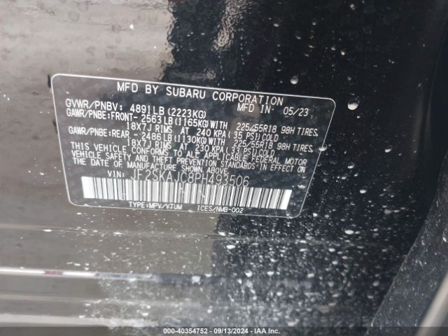 JF2SKAJC8PH493506 Subaru Forester Sport