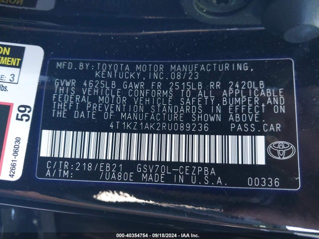 4T1KZ1AK2RU089236 Toyota Camry Trd V6