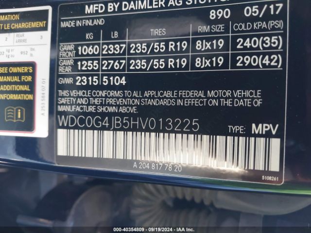 WDC0G4JB5HV013225 Mercedes-Benz GLC 300