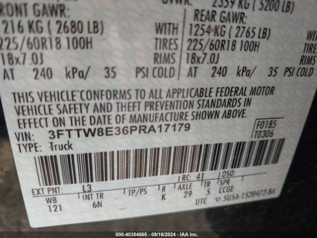 3FTTW8E36PRA17179 Ford Maverick Lariat