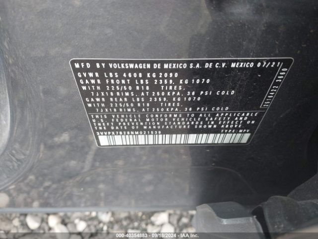 3VVPX7B28NM021539 Volkswagen Taos 1.5t Se