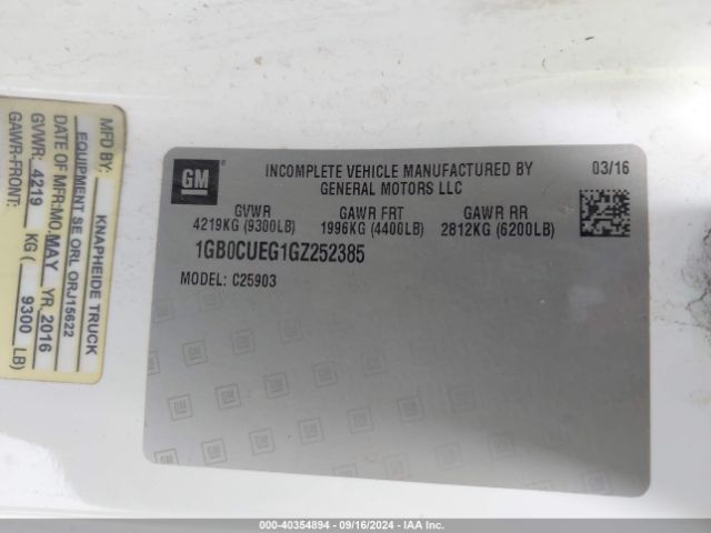 1GB0CUEG1GZ252385 Chevrolet Silverado 2500hd Wt