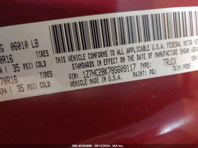 2008 MITSUBISHI RAIDER 1Z7HC28K78S609117 Photo 8