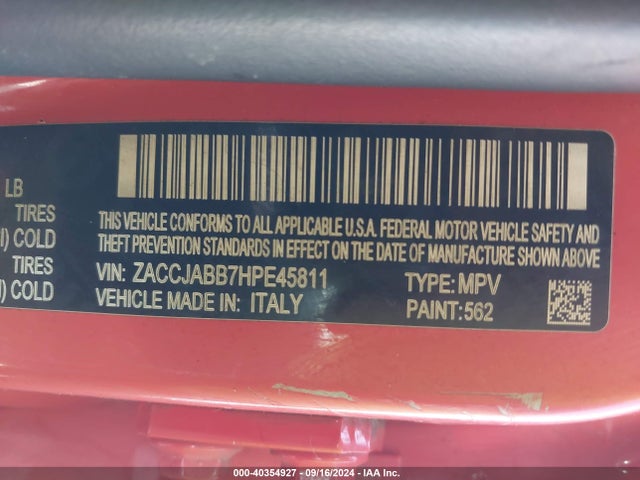ZACCJABB7HPE45811 Jeep Renegade Latitude Fwd
