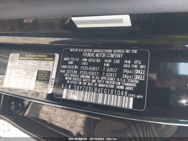 Hyundai Santa Fe Sport 2.4l 2014 5XYZU3LB4EG181048 Image 9