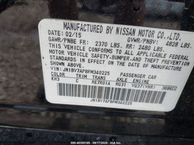 JN1BV7AP8FM340225 Infiniti Q50 Premium