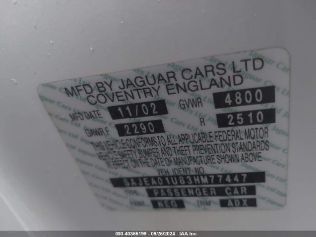 2003 JAGUAR S-TYPE SAJEA01U83HM77447 Photo 8