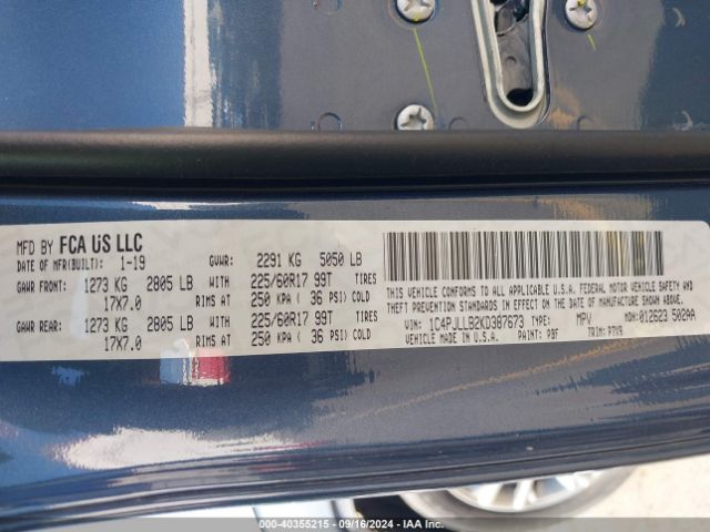 1C4PJLLB2KD387673 Jeep Cherokee Latitude Plus Fwd