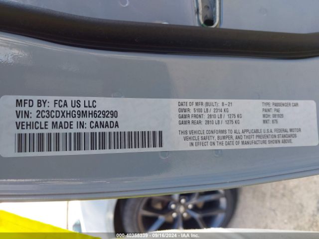 2C3CDXHG9MH629290 Dodge Charger Gt Rwd