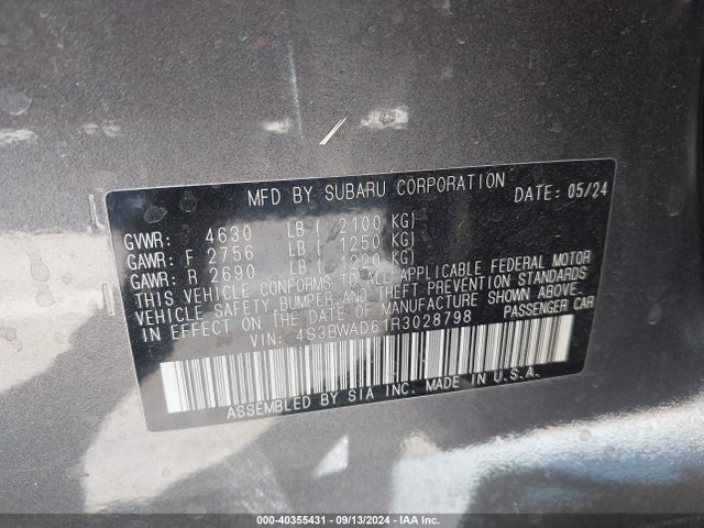 4S3BWAD61R3028798 Subaru Legacy Premium