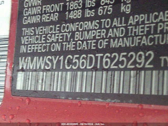 2013 MINI ROADSTER WMWSY1C56DT625292 Photo 8