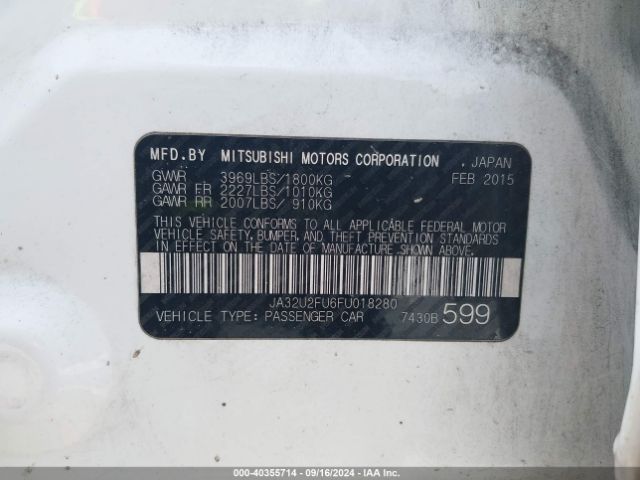 JA32U2FU6FU018280 Mitsubishi LANCER ES
