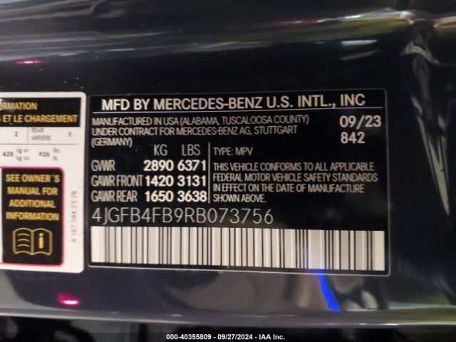 4JGFB4FB9RB073756 Mercedes-Benz Gle 350 4matic