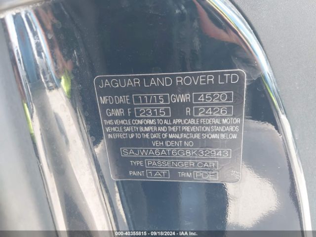 SAJWA6AT6G8K32943 Jaguar F-Type