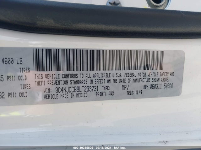 3C4NJDCB9LT233731 Jeep Compass Limited 4x4