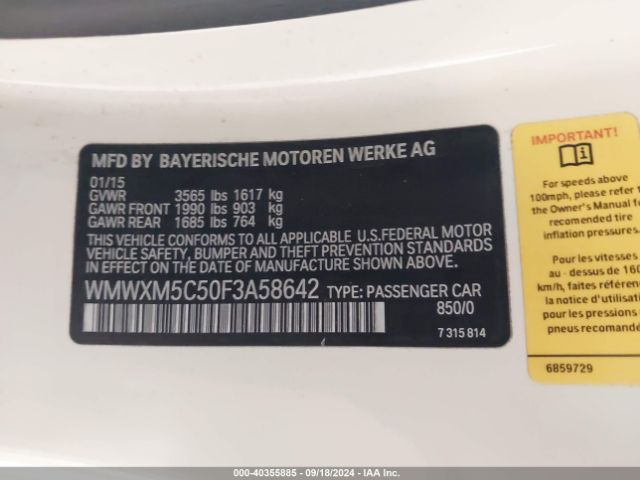 WMWXM5C50F3A58642 Mini Hardtop Cooper